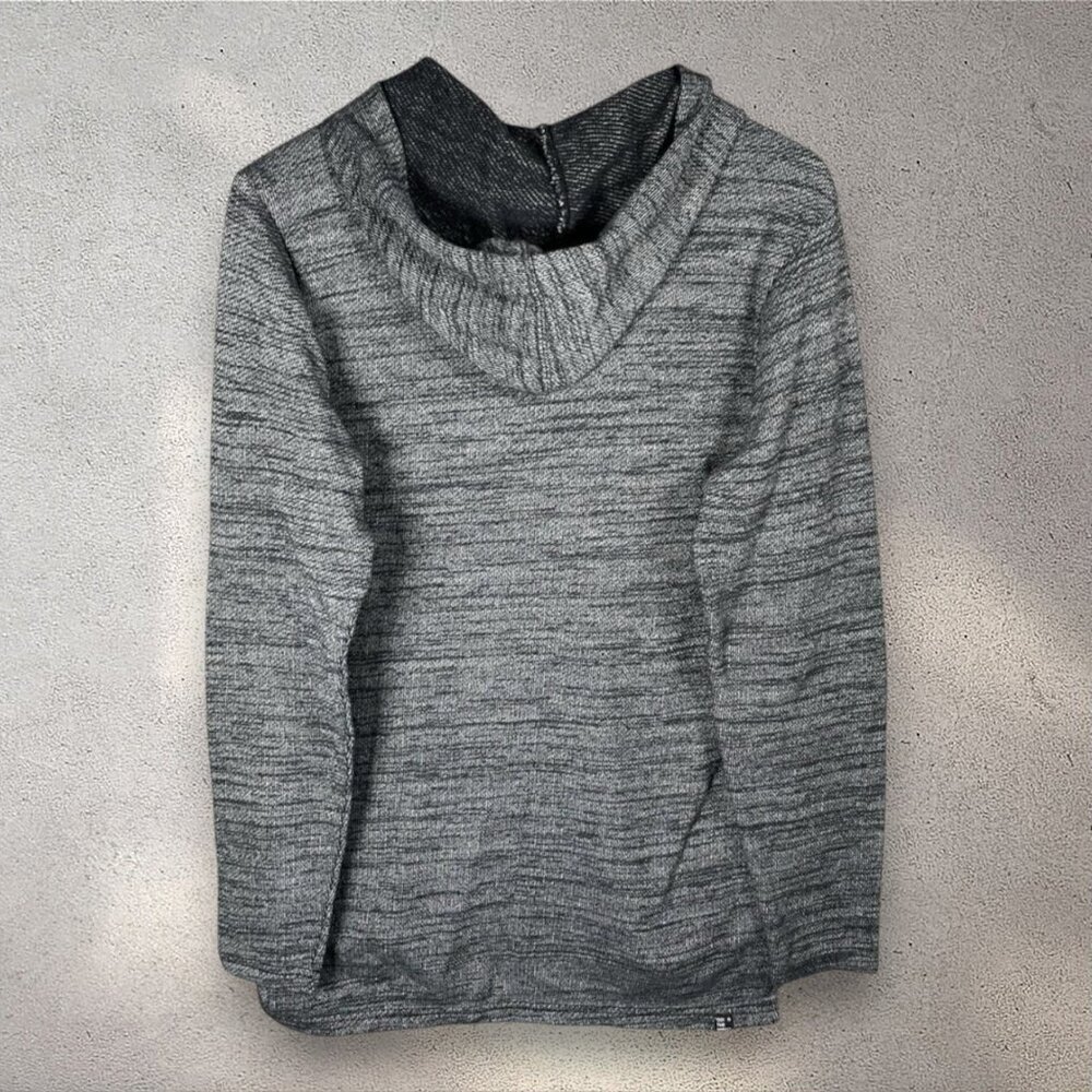 Vans Knit Hooded Sweatshirt Mens Small Gray 1/4 Button Long Sleeve - Picture 2 of 8
